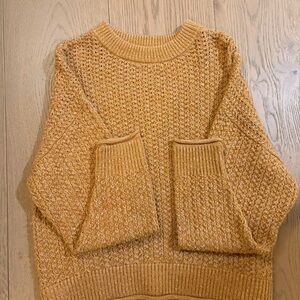 Universal Thread Honeycomb Knit Sweater - Mustard
